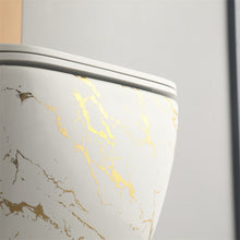 Load image into Gallery viewer, Toilet Bathroom White and Gold Porcelain Fashion Luxury Wall Hung Toilet High Quality Rimless Wall Hung