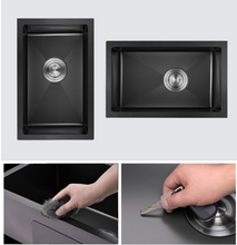 Cargar imagen en el visor de la galería, Nano Antibacterial Mini Small Black Handmade Stainless Steel Undermount Sink for Balcony