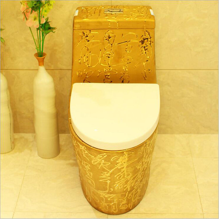 Bathroom furniture gold ceramic toilet bowl Luxury Lavatory Bathroom  Accessories