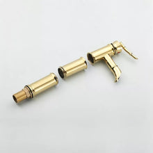 Load image into Gallery viewer, Bamboo style gold plated deck mounted bathroom sink faucets golden basin faucets