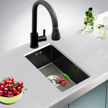 Cargar imagen en el visor de la galería, Nano Antibacterial Mini Small Black Handmade Stainless Steel Undermount Sink for Balcony