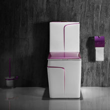Load image into Gallery viewer, Elegant Toilet Bowl Violet Square Floor Mounted Gravity Flushing Dual-Flush