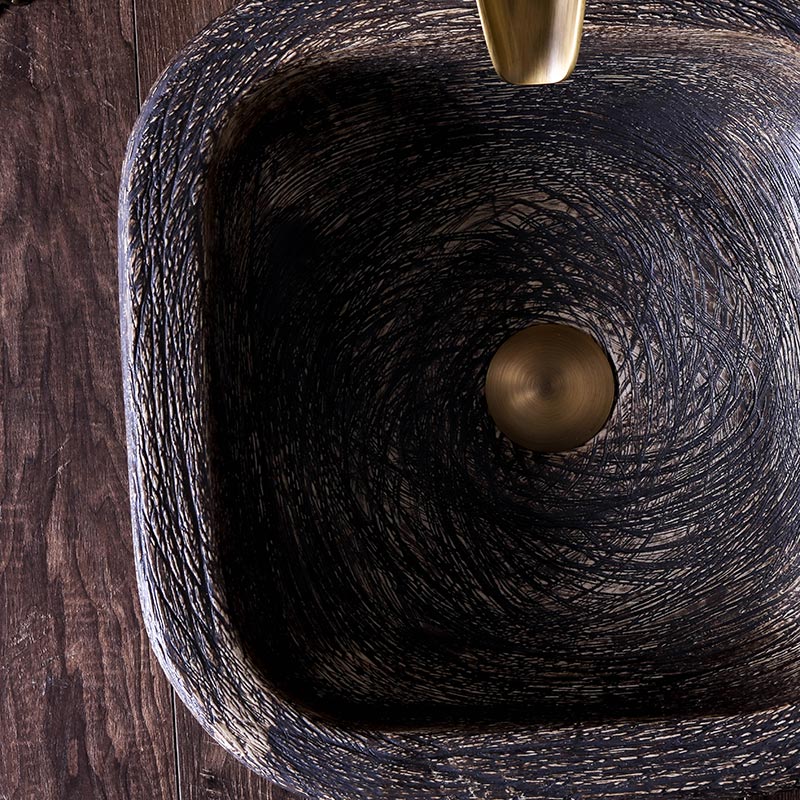 Hand Carved Table Top Wash Basin Rustic