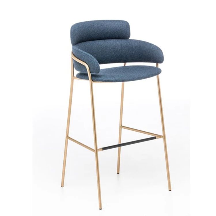 Modern Club High bar stools golden leg chair with footrest (Custom Color Accepted)