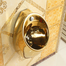 Load image into Gallery viewer, Sanitary ware saudi urinal Ceramic wall mounted gold colored urinal for male