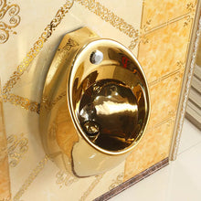 Load image into Gallery viewer, Sanitary ware saudi urinal Ceramic wall mounted gold colored urinal for male