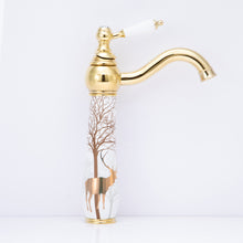 Charger l'image dans la galerie, Elegant Faucet Bathroom Basin Ceramic White and Gold Faucet