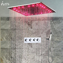 Load image into Gallery viewer, Shower Head Built in Ceiling Shower with Led Lights Stainless Steel