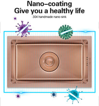 Cargar imagen en el visor de la galería, 304 Rose Gold Sink for Bar or Kitchen Handmade Rectangular Used Undermount Kitchen Sinks Stainless-steel Sink