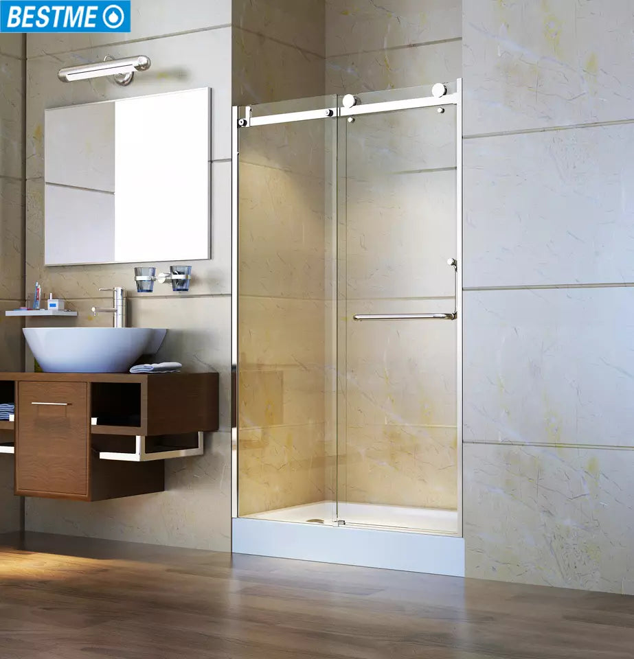 Glass Shower Door with Chrome Frame – La Moderno