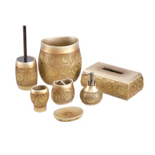 Lade das Bild in den Galerie-Viewer, Luxury 7 PCS resin bathroom set with golden bathroom accessories