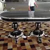 Cargar imagen en el visor de la galería, round dining table with rotating centre, black table with chair