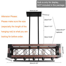 Load image into Gallery viewer, Retro light wooden pendant lamp industrial black metal loft lamps home farmhouse bedroom corrior chandelier lightings