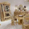 Load image into Gallery viewer, French style Luxury Solid Wood Antique Carved long Dining table royal luxury dining room set wine cabent