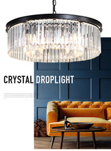 Load image into Gallery viewer, Luxury black semi embedded bedroom living room round Chandelier Ceiling lights