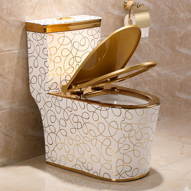 Bathroom furniture gold ceramic toilet bowl Luxury Lavatory Bathroom  Accessories