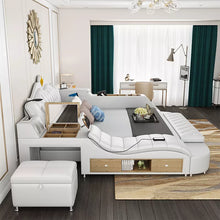 Load image into Gallery viewer, Luxury Leather Smart Bed Multifunctional Bed Tatami King Queen Platform Upholstered Fabric Soft Bed With Storage Music Speaker