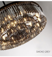 Load image into Gallery viewer, Luxury black semi embedded bedroom living room round Chandelier Ceiling lights