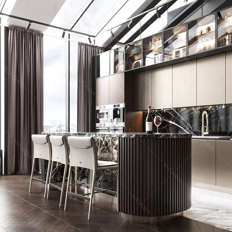 New design black modern kitchen cabinet modular kitchen cabinet price ...