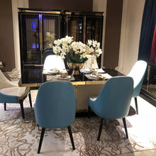 Load image into Gallery viewer, Luxury modern furniture wood and stainless steel dining room set