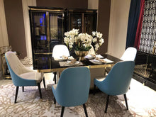 Load image into Gallery viewer, Luxury modern furniture wood and stainless steel dining room set