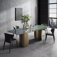 Load image into Gallery viewer, Dinning table set 4 chair royal luxury italian dining table gold furniture