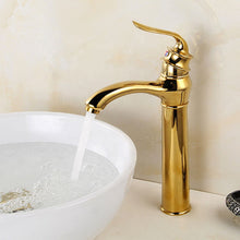 Load image into Gallery viewer, Single Countertop Gold Finish Basin Mixer Tap Faucet