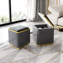 Lade das Bild in den Galerie-Viewer, Luxury multifunctional lifting Table marble black coffee table with 6 stools