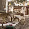 Load image into Gallery viewer, golden foil hand carved Italian style dining room furniture round dining table luxury dining set