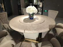 Load image into Gallery viewer, Luxury modern wood stainless steel leather material furniture sets dining room