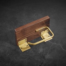 Lade das Bild in den Galerie-Viewer, Bathroom paper roll holder wall mounted walnut cell phone paper towel holder