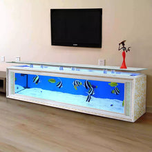 Cargar imagen en el visor de la galería, New Design Large Custom Glass Clear Luxury Aquarium Tank Fish For Home big Fish tank of TV cabinet 1.2m 1.5m 1m 3M