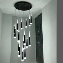 Load image into Gallery viewer, Long drop chandelier for staircase
High ceiling staircase chandelier
Spiral staircase chandelier
Contemporary staircase chandelier
Large staircase chandelier