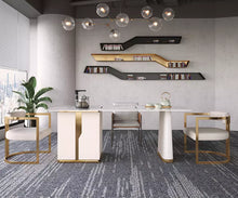 Load image into Gallery viewer, Gold Stainless Steel Accent Chair PU Leather Upholster Dining Chair