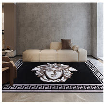 Load image into Gallery viewer, Luxury Carpet Black and White Wool Sink Rug