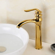 Load image into Gallery viewer, Single Countertop Gold Finish Basin Mixer Tap Faucet