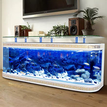 Cargar imagen en el visor de la galería, New Design Large Custom Glass Clear Luxury Aquarium Tank Fish For Home big Fish tank of TV cabinet 1.2m 1.5m 1m 3M