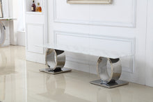 Cargar imagen en el visor de la galería, Luxury Home Marble Top Brushed Stainless Steel Base TV Stand