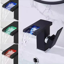Load image into Gallery viewer, Multi-color Basin Waterfall Faucet Bathroom Hydroelectric LED Basin Faucet