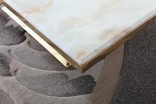 Load image into Gallery viewer, Living Room Contemporary Luxury Marble Top Gold Stainless Steel Center Glass Coffee Table