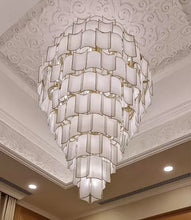 Load image into Gallery viewer, Copper parchment chandelier customize ceiling luxury large hotel chandelier for high ceilings