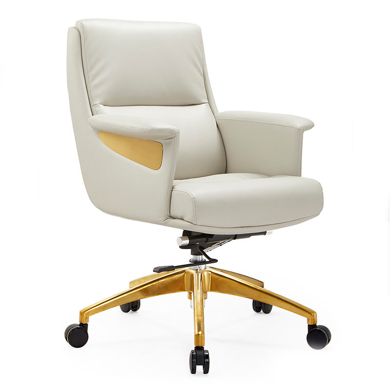 Light Luxury Upscale Stainless Steel Computer Chair Swivel Lift President Office Chair Furniture