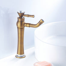 Charger l'image dans la galerie, Porcelain Diamond Antique Single Handle Bathroom Basin Faucet Mixer Taps