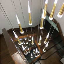 Load image into Gallery viewer, High ceiling staircase chandelier
Spiral staircase chandelier
Contemporary staircase chandelier
Large staircase chandelier
Glass staircase chandelier