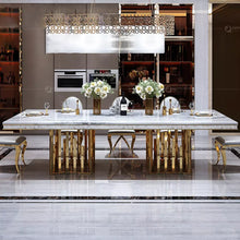 Load image into Gallery viewer, Dinning table set 4 chair royal luxury italian dining table gold furniture