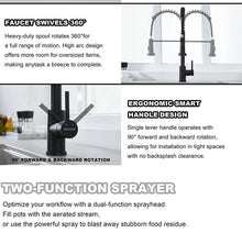 Load image into Gallery viewer, Pull down kitchen faucet
Pull out kitchen faucet
Single handle kitchen faucet
Double handle kitchen faucet
Commercial style kitchen faucet
Touchless kitchen faucet
Wall mount kitchen faucet
Deck mount kitchen faucet
Stainless steel kitchen faucet
Black kitchen faucet
Brass kitchen faucet
Matte black kitchen faucet
