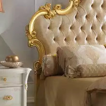 Load image into Gallery viewer, Italian Style Bed Furniture Royal Bedroom Sets Hand Carved Details Gold Set Customized Beds Frame Luxury Bed