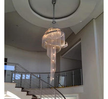 Lade das Bild in den Galerie-Viewer, Large Living Room Villa Exhibition Hall Golden Ceiling Crystal Chandelier Hotel Project Tassel Revolving Staircase Chandelier