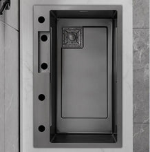 Cargar imagen en el visor de la galería, New Black Nanometer Handmade Raindance 304 Stainless Steel Above Mount Waterfall Faucet Farmhouse Kitchen Sinks