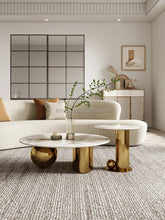 Load image into Gallery viewer, Luxury Modern High End Coffee Table Titanium Plating Elegant Slate Table Set Nordic Center Table